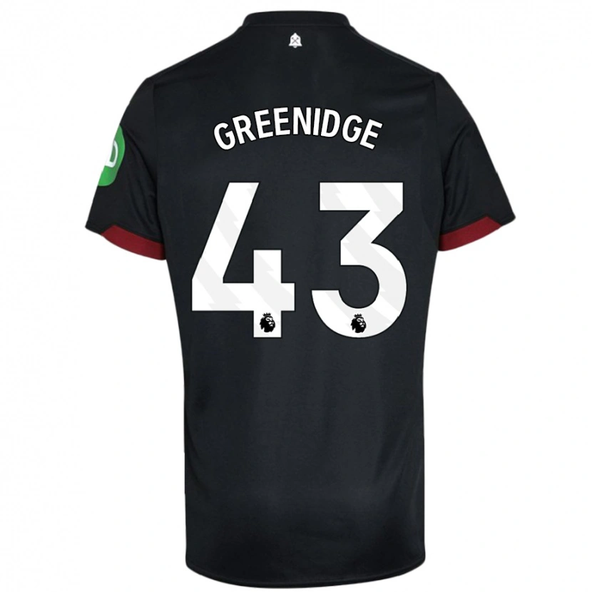 Danxen Donna Maglia Will Greenidge #43 Nero Bianco Kit Gara Away 2024/25 Maglietta
