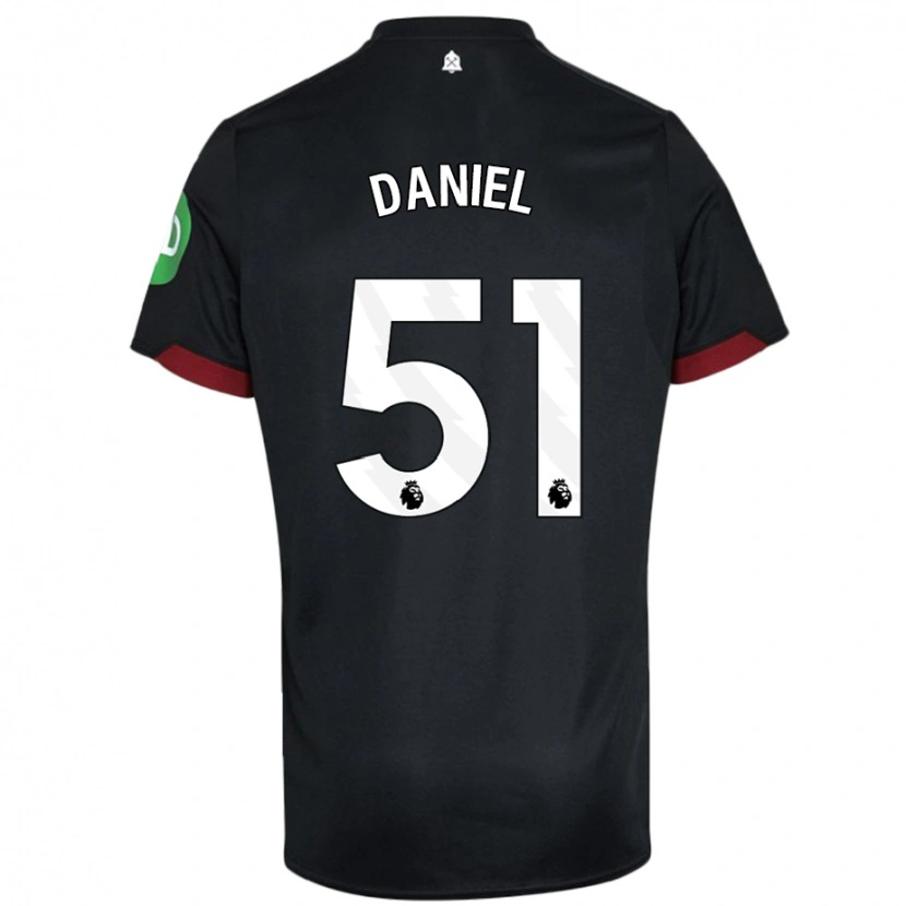 Danxen Donna Maglia Daniel Chesters #51 Nero Bianco Kit Gara Away 2024/25 Maglietta