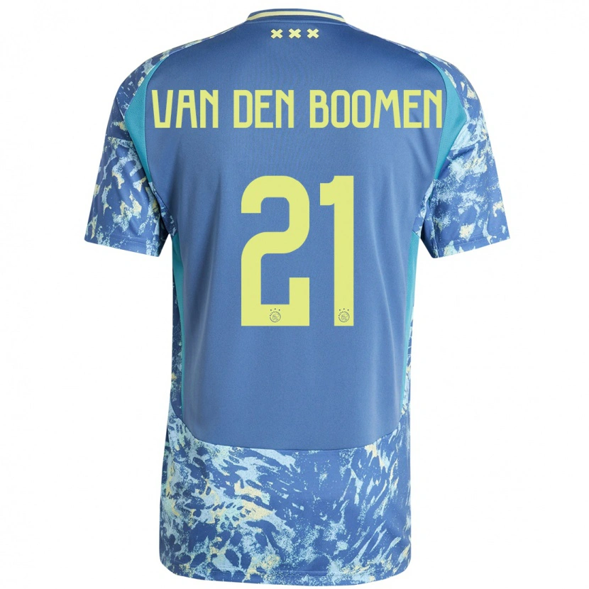 Danxen Donna Maglia Branco Van Den Boomen #21 Grigio Blu Giallo Kit Gara Away 2024/25 Maglietta