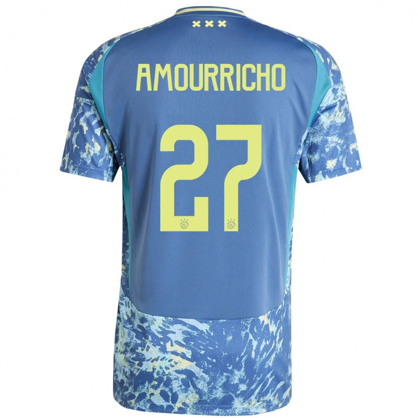 Danxen Donna Maglia Amourricho Van Axel-Dongen #27 Grigio Blu Giallo Kit Gara Away 2024/25 Maglietta
