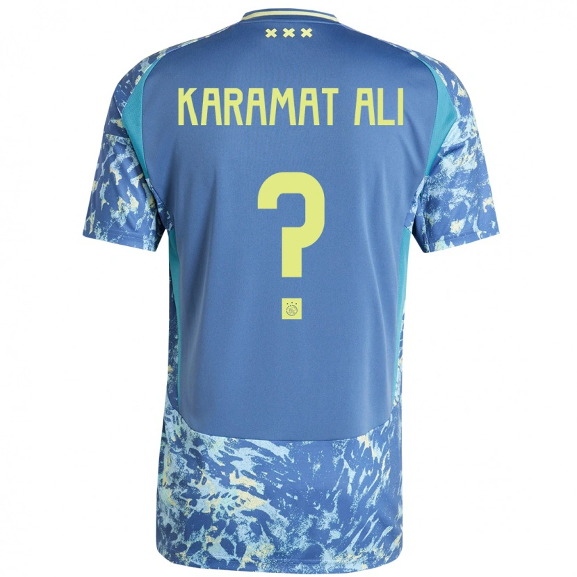 Danxen Donna Maglia Yaïr Karamat Ali #0 Grigio Blu Giallo Kit Gara Away 2024/25 Maglietta