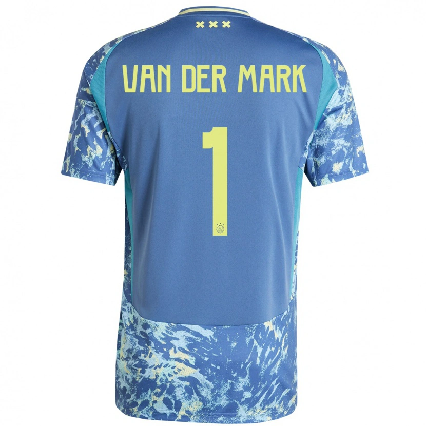 Danxen Donna Maglia Jesper Van Der Mark #1 Grigio Blu Giallo Kit Gara Away 2024/25 Maglietta