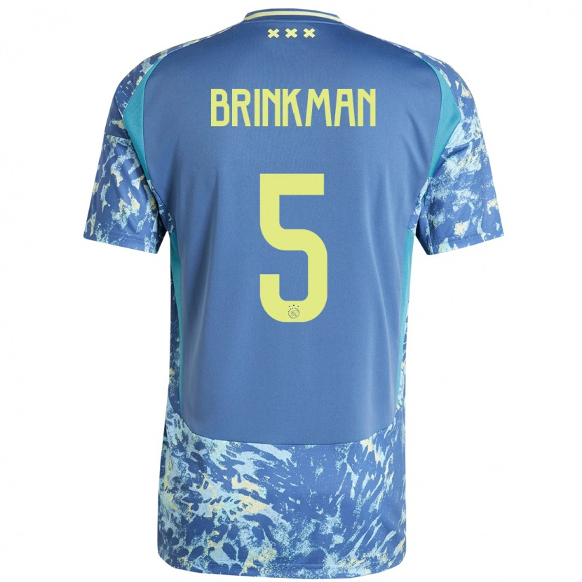 Danxen Donna Maglia Tim Brinkman #5 Grigio Blu Giallo Kit Gara Away 2024/25 Maglietta