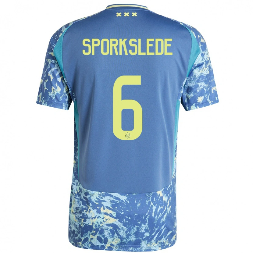 Danxen Donna Maglia Fabian Sporkslede #6 Grigio Blu Giallo Kit Gara Away 2024/25 Maglietta