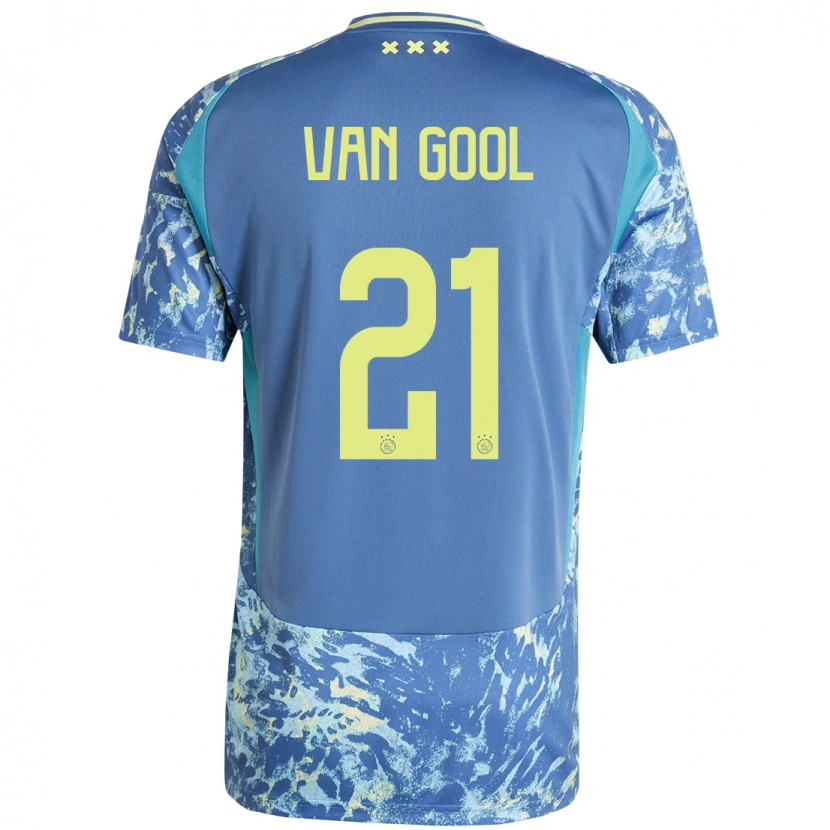 Danxen Donna Maglia Rosa Van Gool #21 Grigio Blu Giallo Kit Gara Away 2024/25 Maglietta