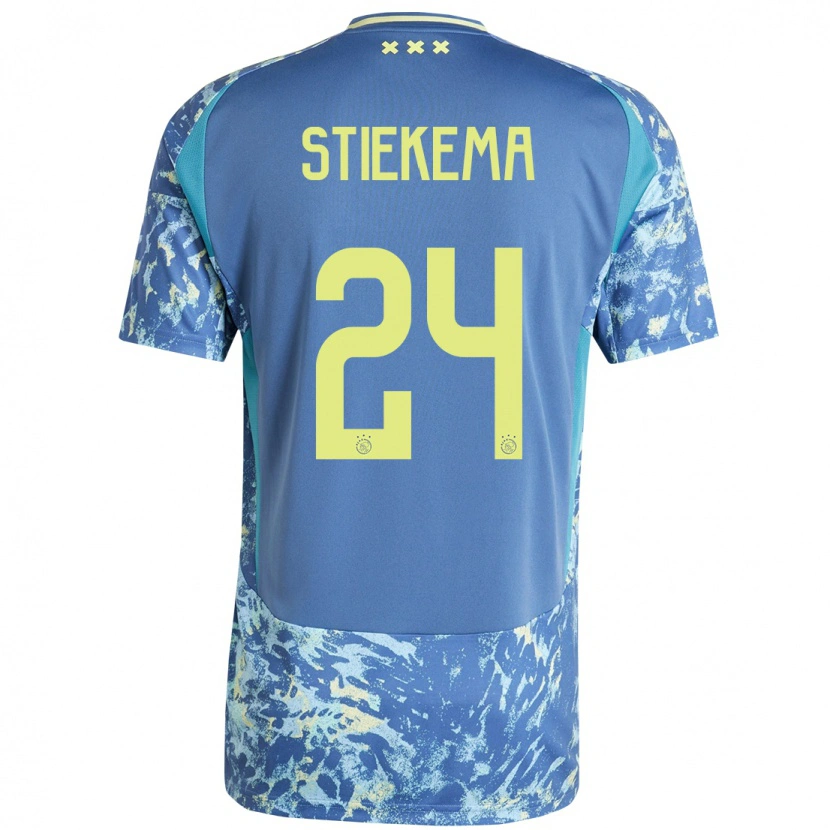 Danxen Donna Maglia Iris Stiekema #24 Grigio Blu Giallo Kit Gara Away 2024/25 Maglietta