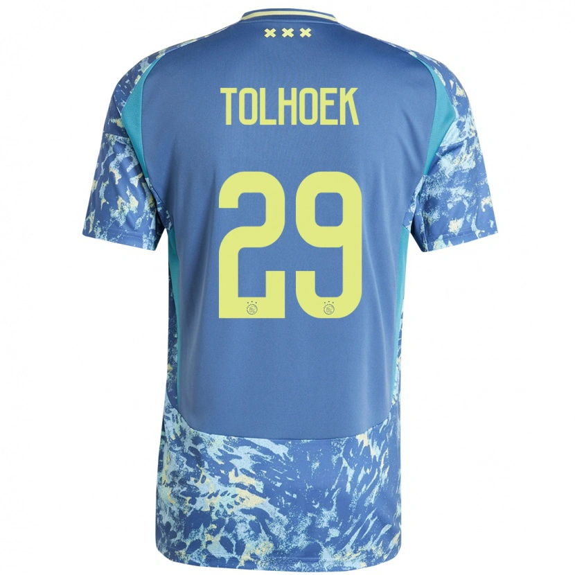 Danxen Donna Maglia Danique Tolhoek #29 Grigio Blu Giallo Kit Gara Away 2024/25 Maglietta