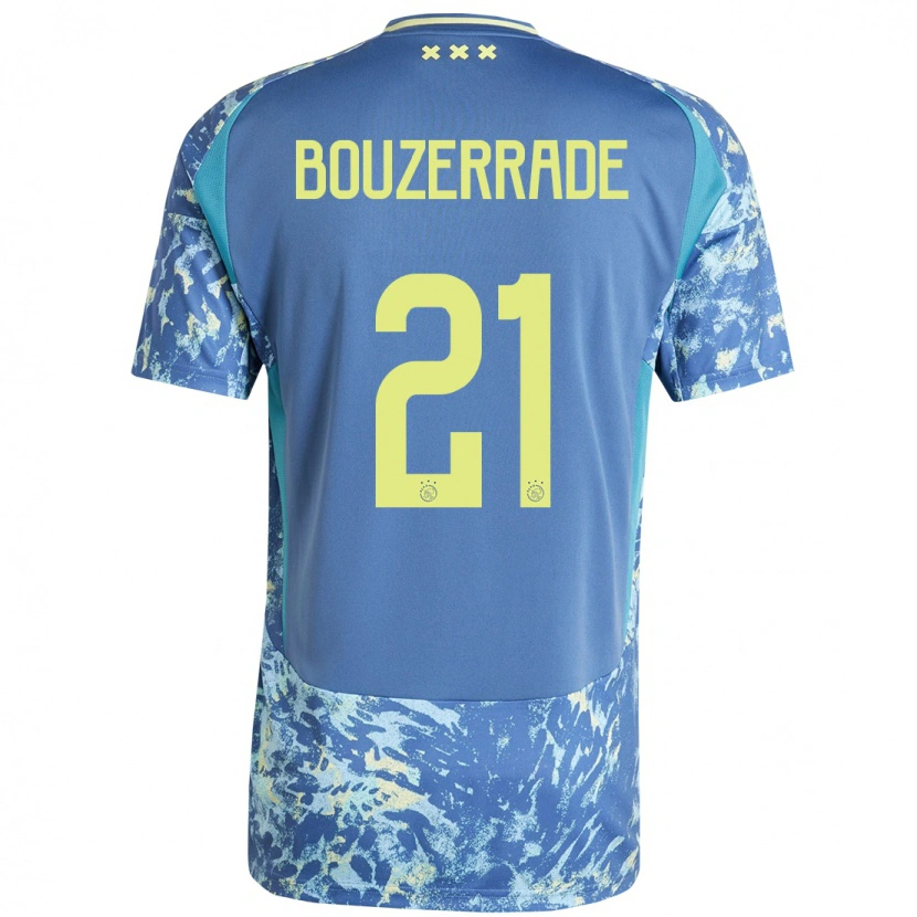 Danxen Donna Maglia Zaina Bouzerrade #21 Grigio Blu Giallo Kit Gara Away 2024/25 Maglietta
