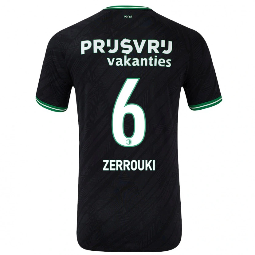 Danxen Donna Maglia Ramiz Zerrouki #6 Nero Verde Kit Gara Away 2024/25 Maglietta