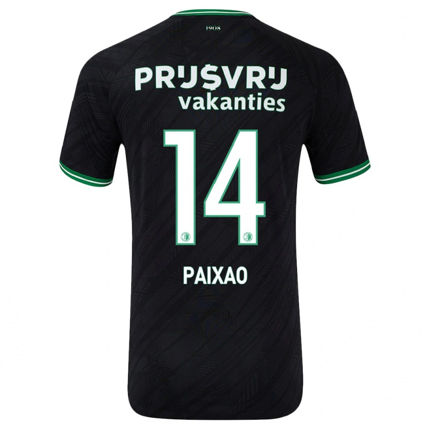 Danxen Donna Maglia Igor Paixão #14 Nero Verde Kit Gara Away 2024/25 Maglietta