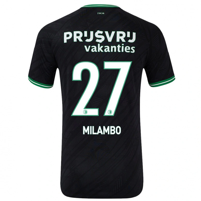 Danxen Donna Maglia Antoni Milambo #27 Nero Verde Kit Gara Away 2024/25 Maglietta