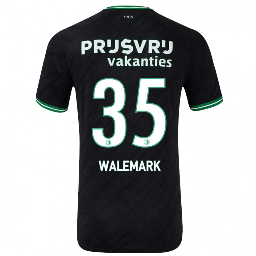 Danxen Donna Maglia Patrik Walemark #35 Nero Verde Kit Gara Away 2024/25 Maglietta