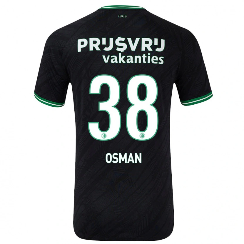 Danxen Donna Maglia Ibrahim Osman #38 Nero Verde Kit Gara Away 2024/25 Maglietta