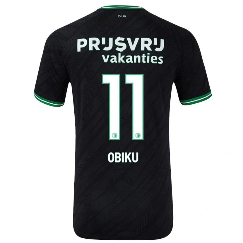 Danxen Donna Maglia Junior Obiku #11 Nero Verde Kit Gara Away 2024/25 Maglietta