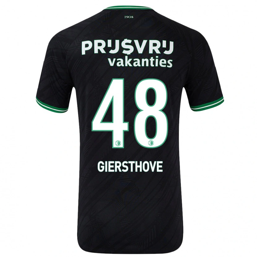 Danxen Donna Maglia Djomar Giersthove #48 Nero Verde Kit Gara Away 2024/25 Maglietta