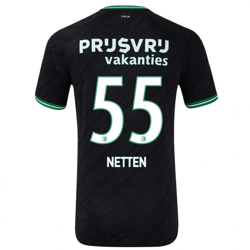 Danxen Donna Maglia Luc Netten #55 Nero Verde Kit Gara Away 2024/25 Maglietta