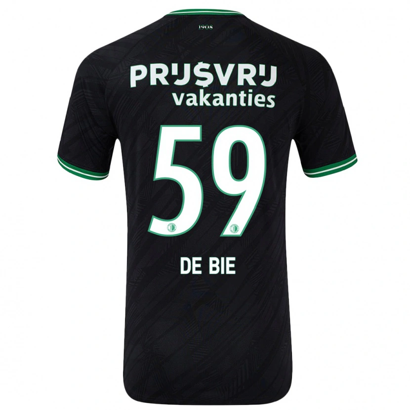 Danxen Donna Maglia Joey De Bie #59 Nero Verde Kit Gara Away 2024/25 Maglietta