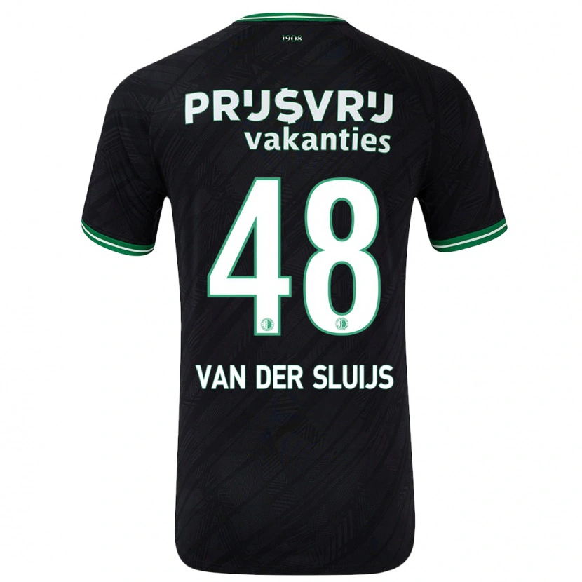 Danxen Donna Maglia Joep Van Der Sluijs #48 Nero Verde Kit Gara Away 2024/25 Maglietta