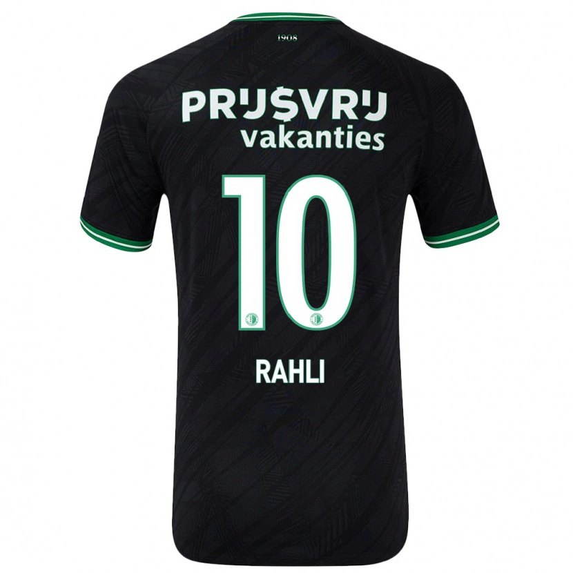 Danxen Donna Maglia Khalid Rahli #10 Nero Verde Kit Gara Away 2024/25 Maglietta