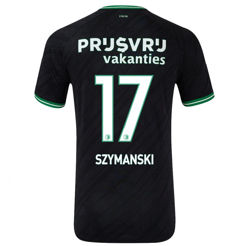 Danxen Donna Maglia Sebastian Szymanski #17 Nero Verde Kit Gara Away 2024/25 Maglietta
