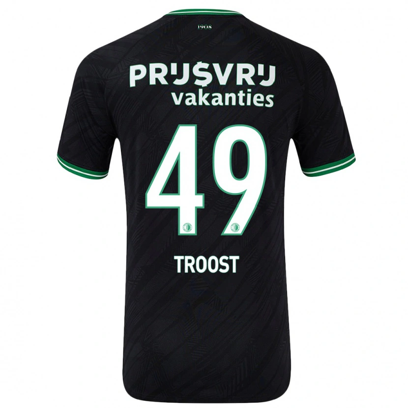 Danxen Donna Maglia Tein Troost #49 Nero Verde Kit Gara Away 2024/25 Maglietta