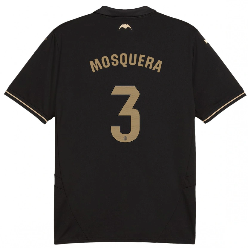 Danxen Donna Maglia Cristhian Mosquera #3 Nero Kit Gara Away 2024/25 Maglietta