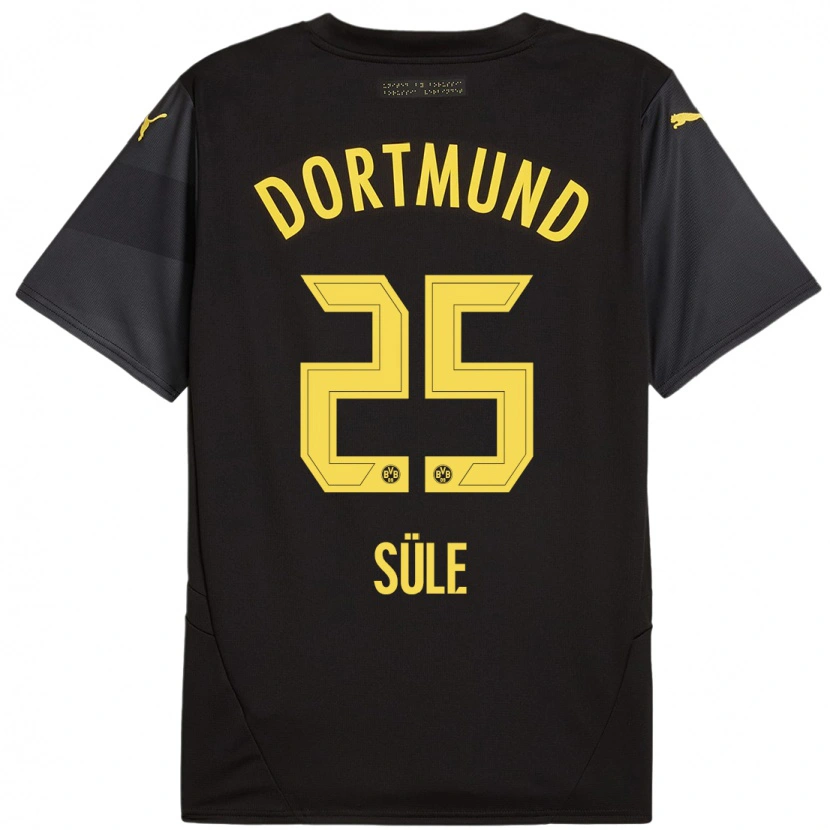 Danxen Donna Maglia Niklas Süle #25 Nero Giallo Kit Gara Away 2024/25 Maglietta