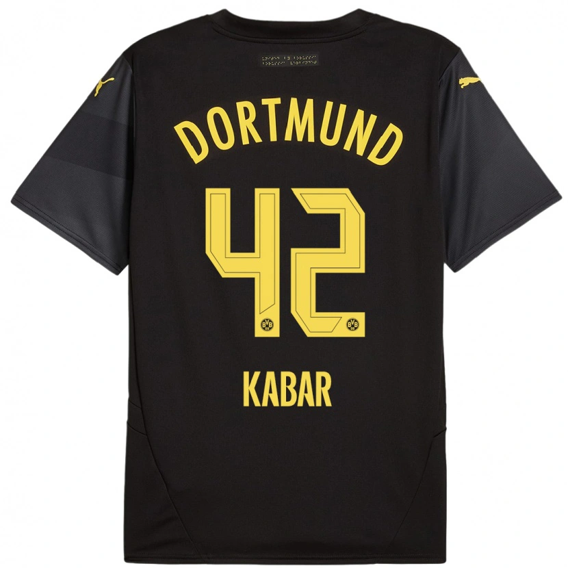 Danxen Donna Maglia Almugera Kabar #42 Nero Giallo Kit Gara Away 2024/25 Maglietta