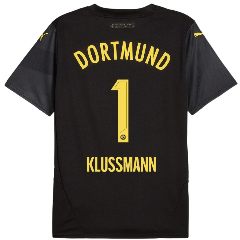 Danxen Donna Maglia Leon Klußmann #1 Nero Giallo Kit Gara Away 2024/25 Maglietta