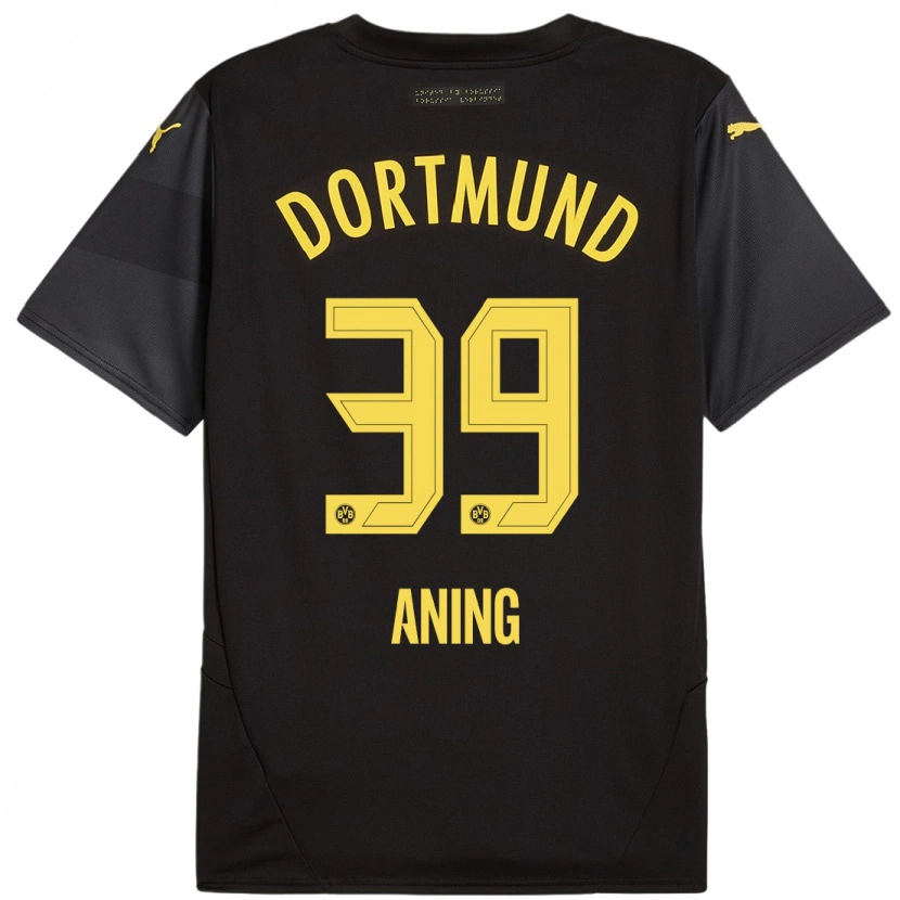 Danxen Donna Maglia Prince Aning #39 Nero Giallo Kit Gara Away 2024/25 Maglietta