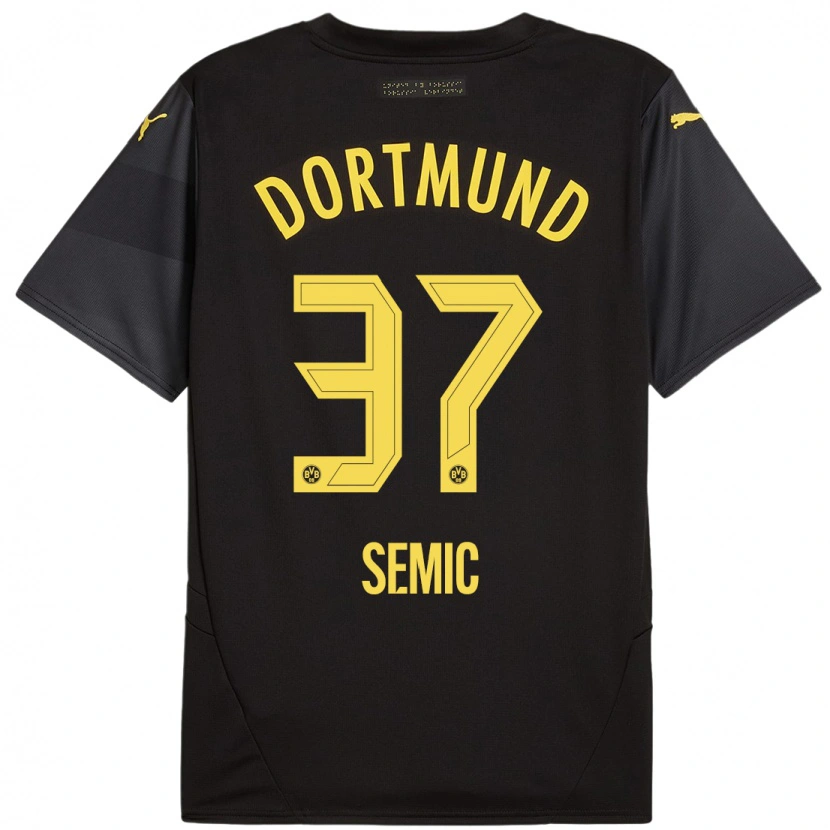 Danxen Donna Maglia Lion Semic #37 Nero Giallo Kit Gara Away 2024/25 Maglietta
