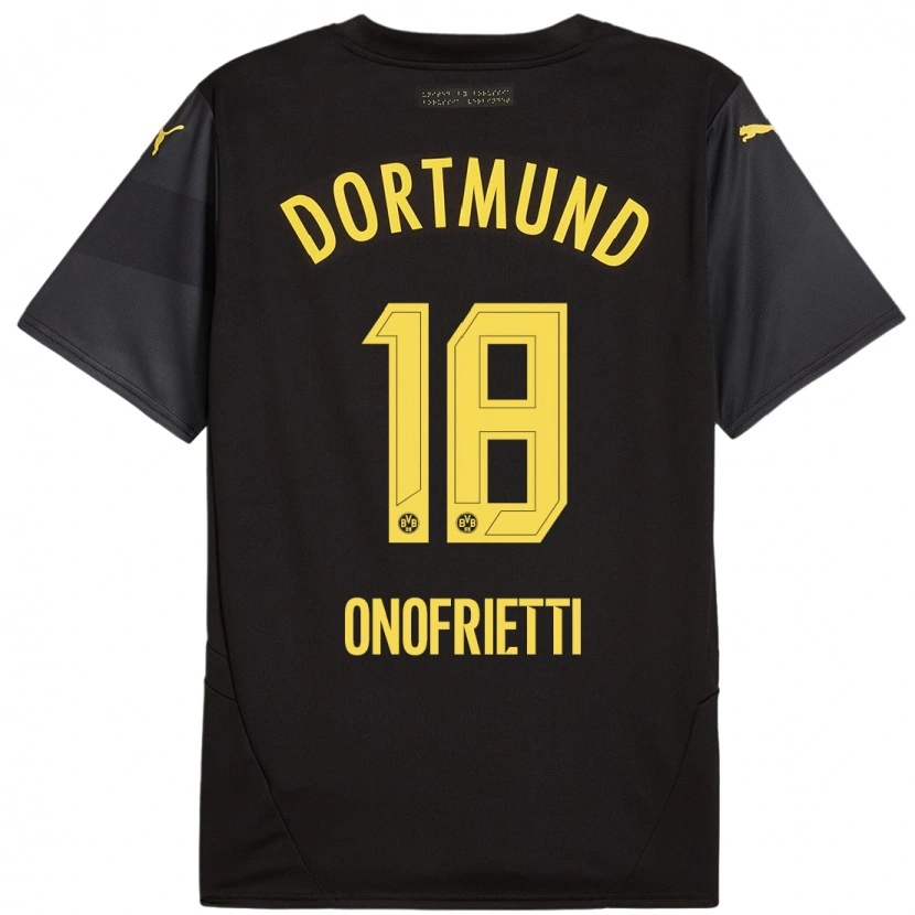 Danxen Donna Maglia Vincenzo Onofrietti #18 Nero Giallo Kit Gara Away 2024/25 Maglietta