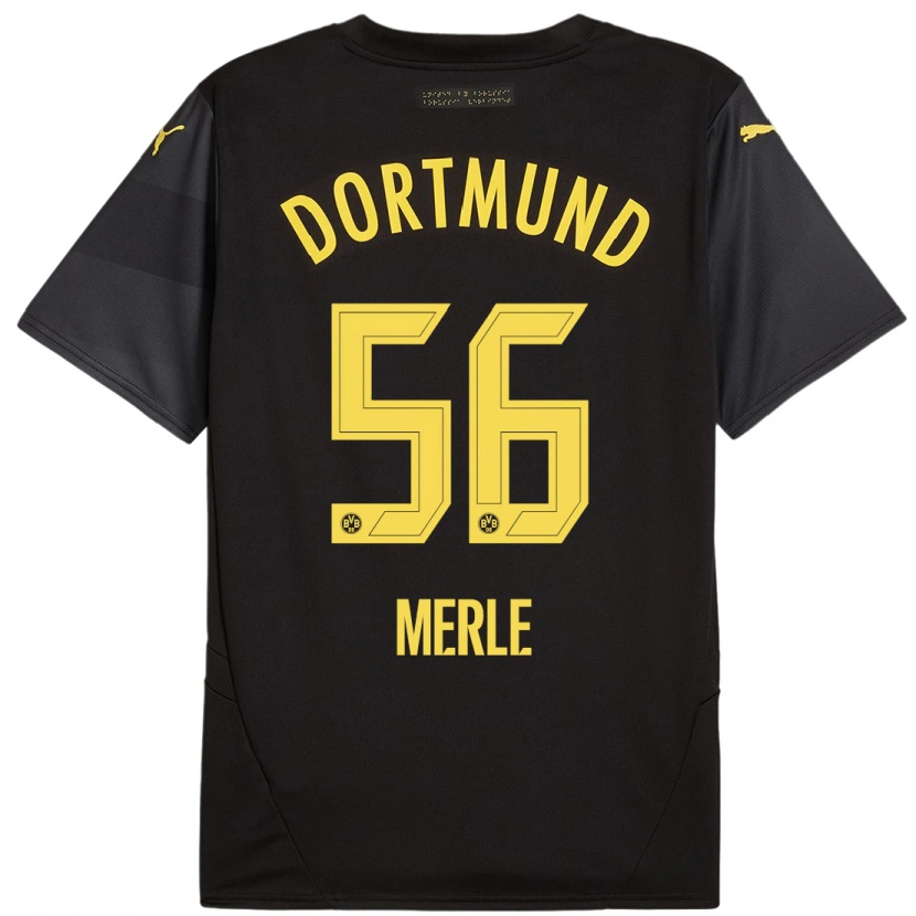 Danxen Donna Maglia Albers Merle #56 Nero Giallo Kit Gara Away 2024/25 Maglietta