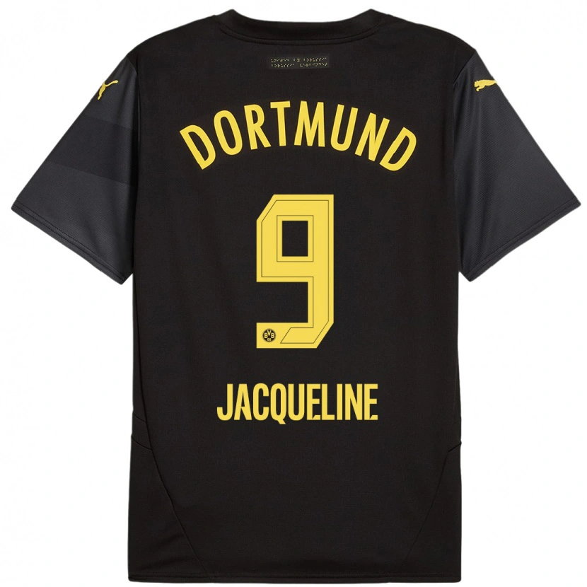 Danxen Donna Maglia Moreno Jacqueline #9 Nero Giallo Kit Gara Away 2024/25 Maglietta