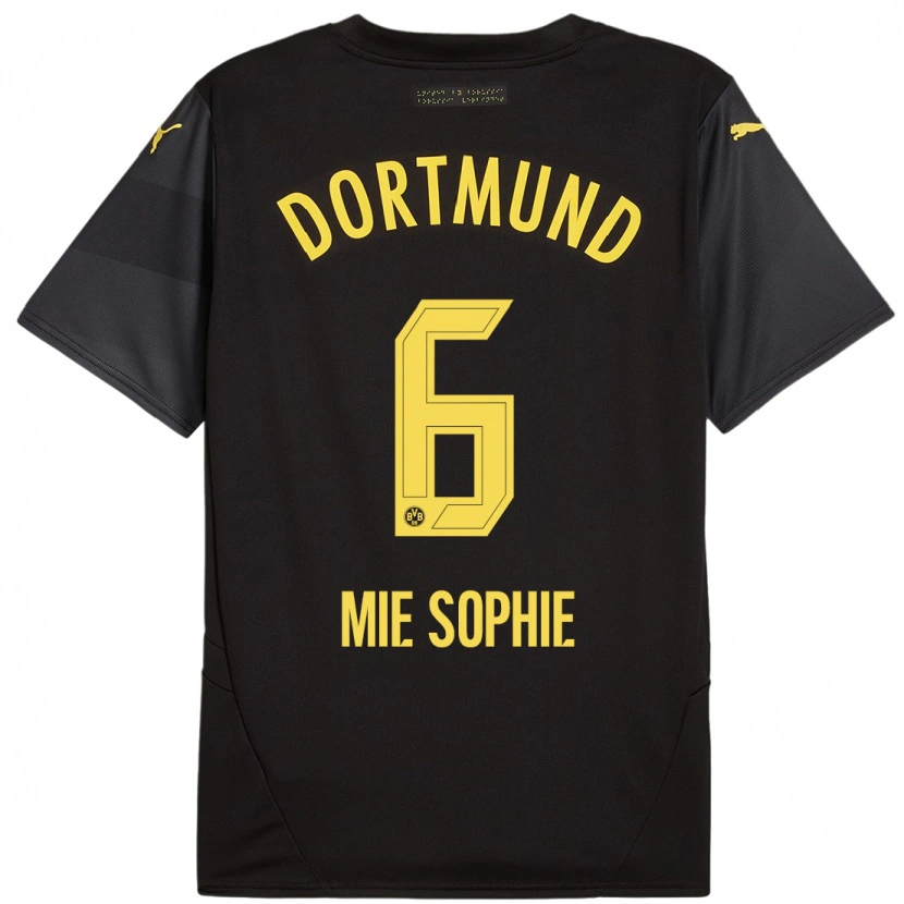 Danxen Donna Maglia Sando Mie Sophie #6 Nero Giallo Kit Gara Away 2024/25 Maglietta