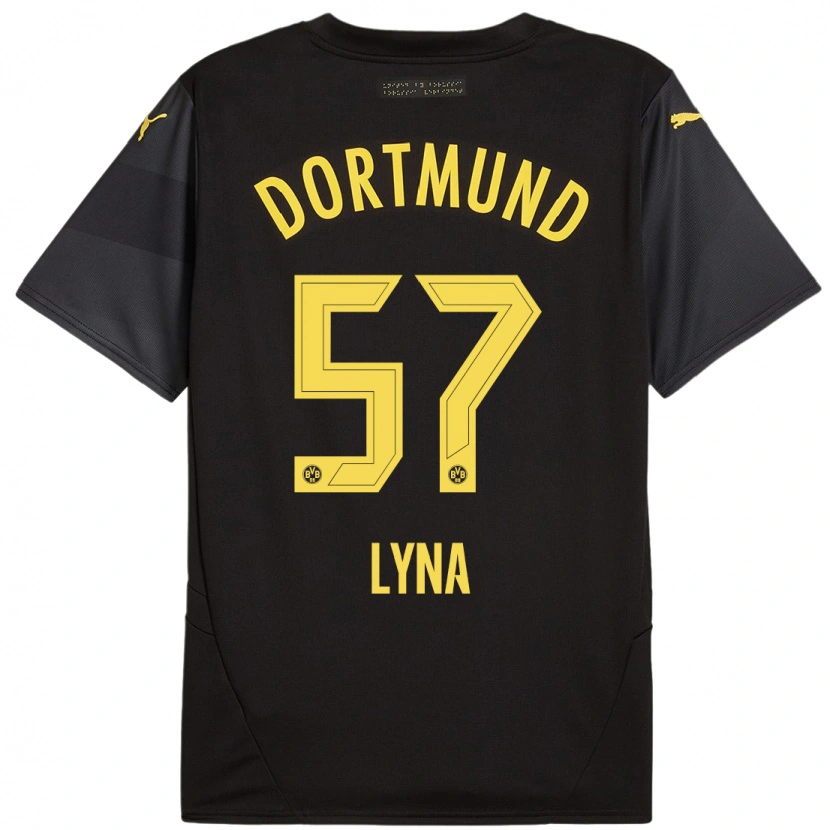 Danxen Donna Maglia Schwarz Lyna #57 Nero Giallo Kit Gara Away 2024/25 Maglietta