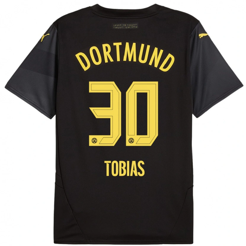 Danxen Donna Maglia Vogt Tobias #30 Nero Giallo Kit Gara Away 2024/25 Maglietta