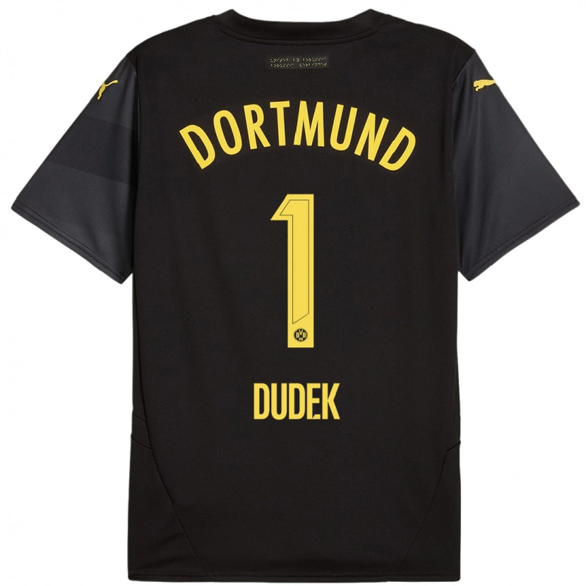 Danxen Donna Maglia Daniel Dudek #1 Nero Giallo Kit Gara Away 2024/25 Maglietta