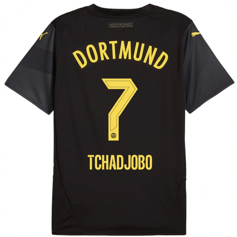 Danxen Donna Maglia Dia Tchadjobo #7 Nero Giallo Kit Gara Away 2024/25 Maglietta