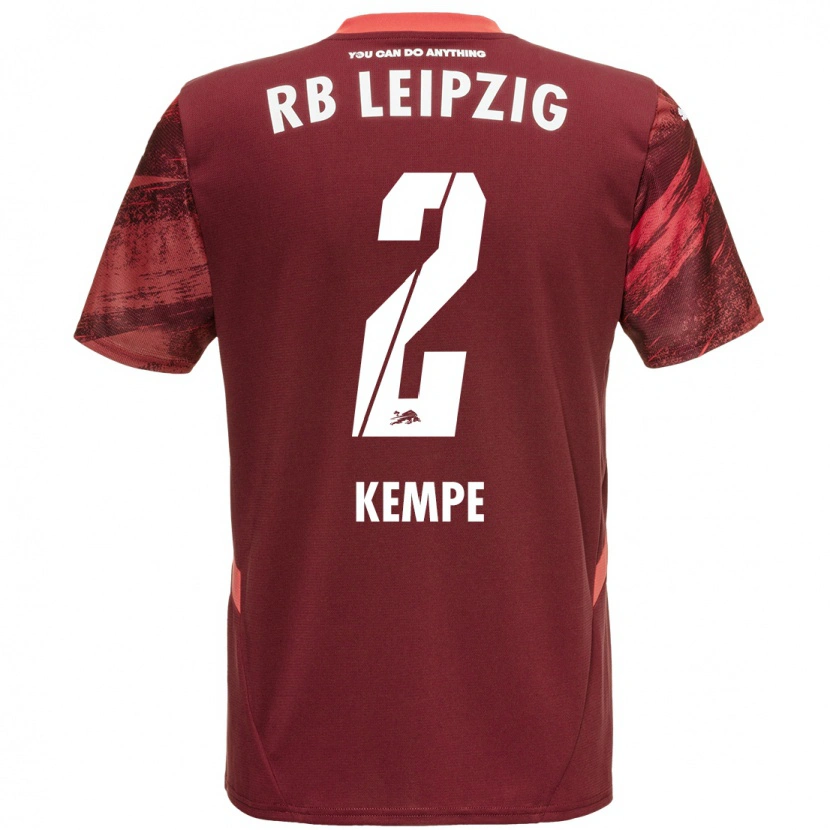 Danxen Donna Maglia Frederike Kempe #2 Borgogna Kit Gara Away 2024/25 Maglietta