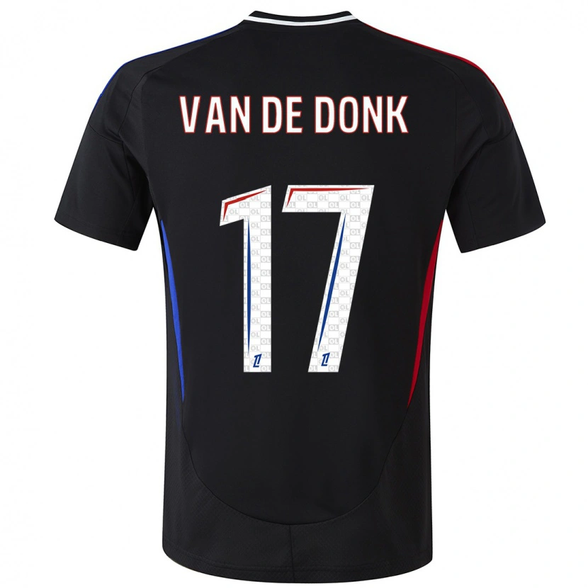 Danxen Donna Maglia Daniëlle Van De Donk #17 Nero Kit Gara Away 2024/25 Maglietta
