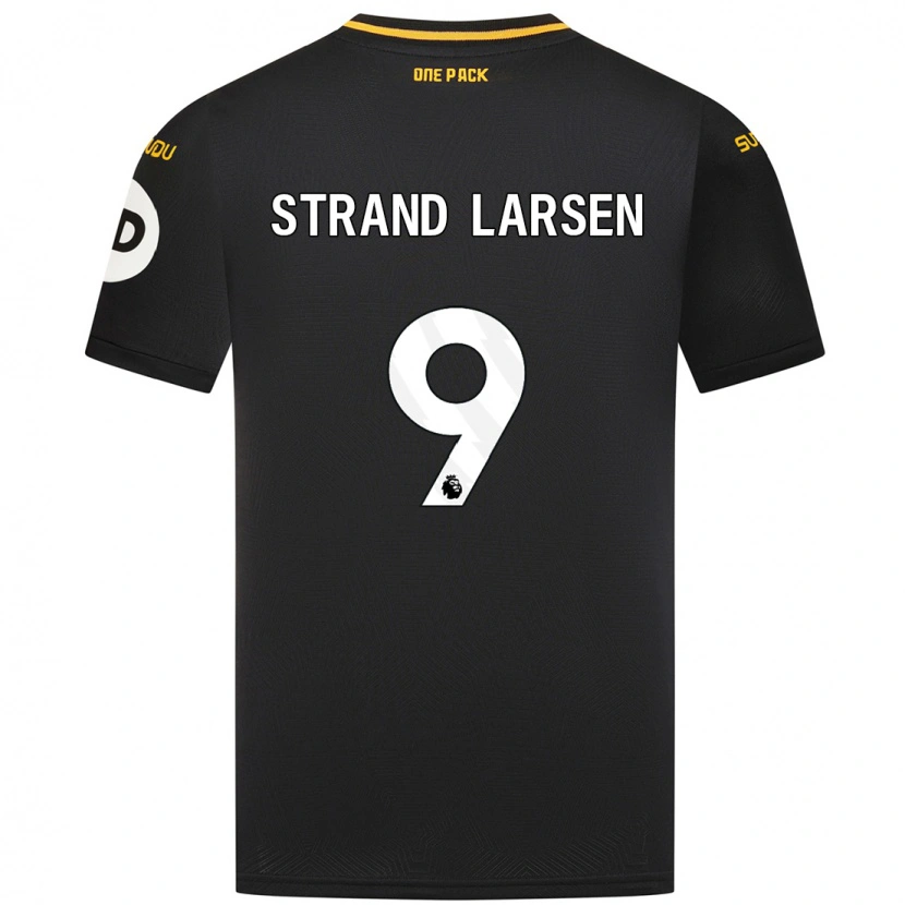 Danxen Donna Maglia Jørgen Strand Larsen #9 Nero Kit Gara Away 2024/25 Maglietta