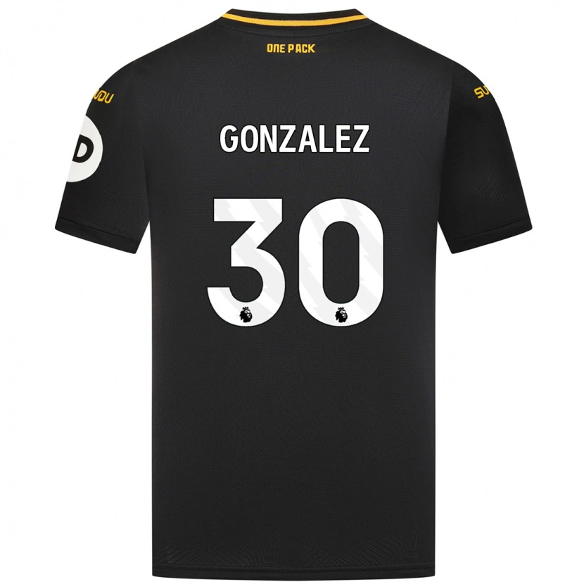 Danxen Donna Maglia Enso González #30 Nero Kit Gara Away 2024/25 Maglietta