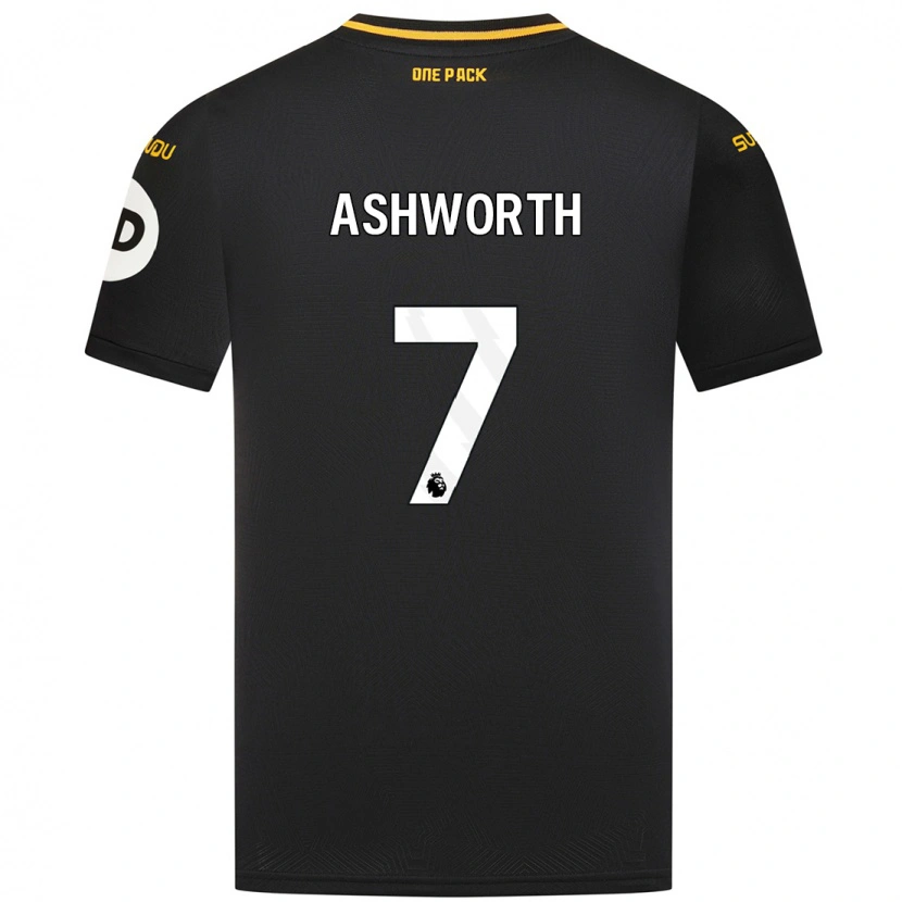 Danxen Donna Maglia Finn Ashworth #7 Nero Kit Gara Away 2024/25 Maglietta