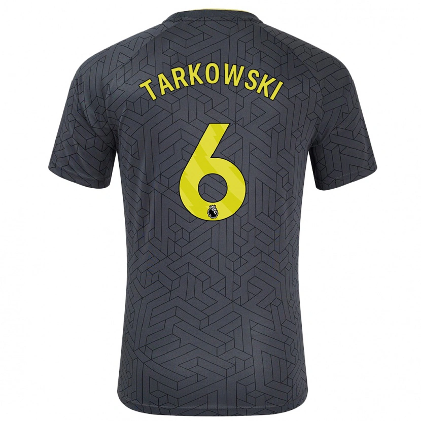 Danxen Donna Maglia James Tarkowski #6 Nero Giallo Kit Gara Away 2024/25 Maglietta