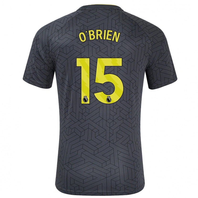 Danxen Donna Maglia Jake O'brien #15 Nero Giallo Kit Gara Away 2024/25 Maglietta