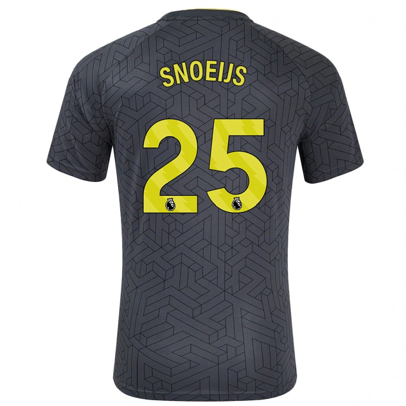 Danxen Donna Maglia Katja Snoeijs #25 Nero Giallo Kit Gara Away 2024/25 Maglietta