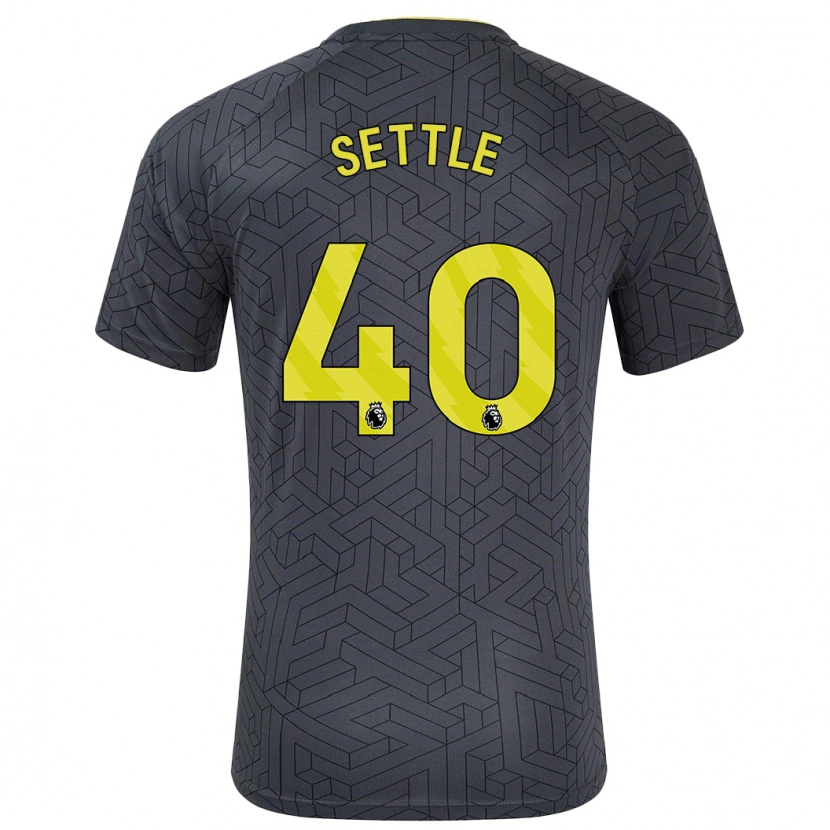 Danxen Donna Maglia Macy Settle #40 Nero Giallo Kit Gara Away 2024/25 Maglietta