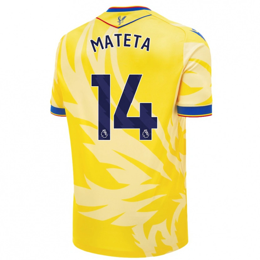 Danxen Donna Maglia Jean-Philippe Mateta #14 Giallo Kit Gara Away 2024/25 Maglietta