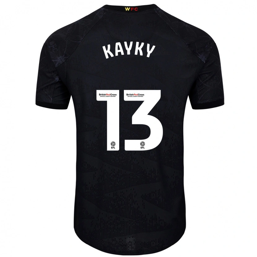 Danxen Donna Maglia Kayky Almeida #13 Nero Bianco Kit Gara Away 2024/25 Maglietta